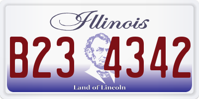 IL license plate B234342