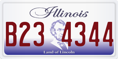 IL license plate B234344
