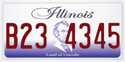 IL license plate B234345