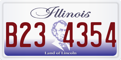 IL license plate B234354