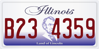 IL license plate B234359