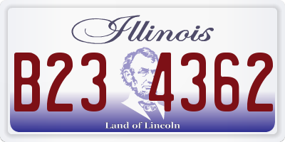 IL license plate B234362