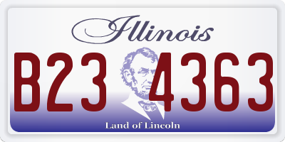 IL license plate B234363