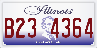 IL license plate B234364