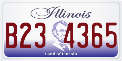 IL license plate B234365