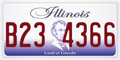 IL license plate B234366
