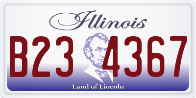 IL license plate B234367