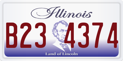 IL license plate B234374