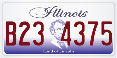 IL license plate B234375