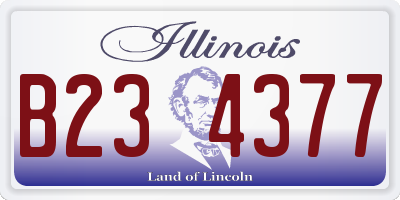IL license plate B234377