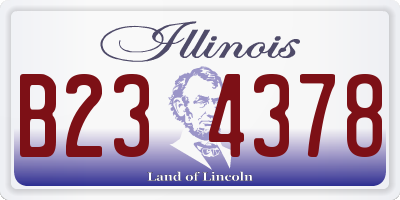 IL license plate B234378