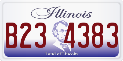 IL license plate B234383