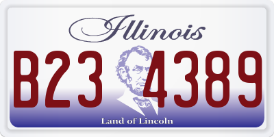IL license plate B234389