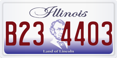 IL license plate B234403