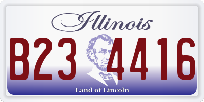 IL license plate B234416