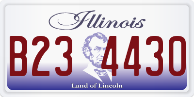 IL license plate B234430