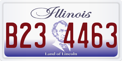 IL license plate B234463
