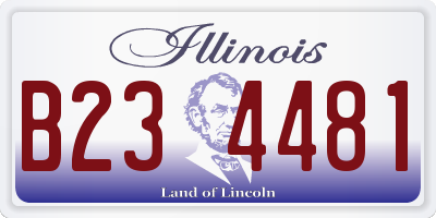 IL license plate B234481