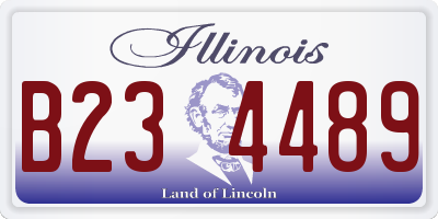 IL license plate B234489