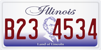 IL license plate B234534
