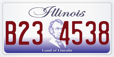 IL license plate B234538