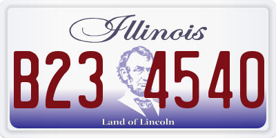 IL license plate B234540