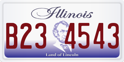 IL license plate B234543