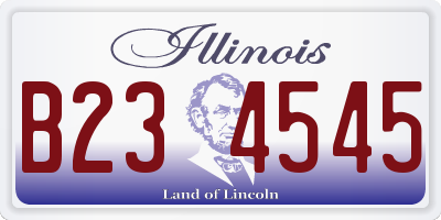 IL license plate B234545