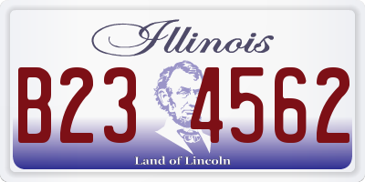 IL license plate B234562