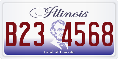 IL license plate B234568