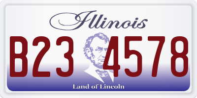 IL license plate B234578