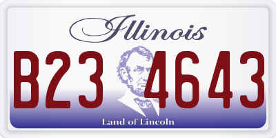 IL license plate B234643