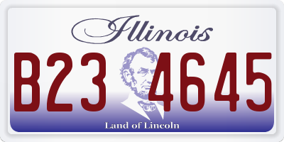 IL license plate B234645