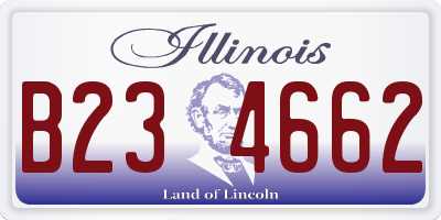 IL license plate B234662