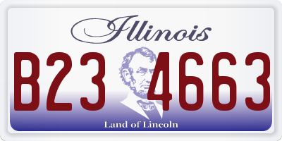 IL license plate B234663