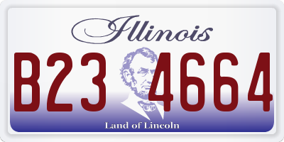 IL license plate B234664