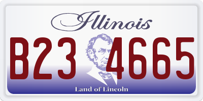 IL license plate B234665