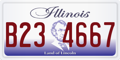 IL license plate B234667