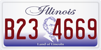 IL license plate B234669