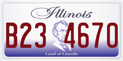 IL license plate B234670