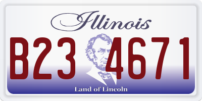 IL license plate B234671