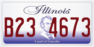 IL license plate B234673