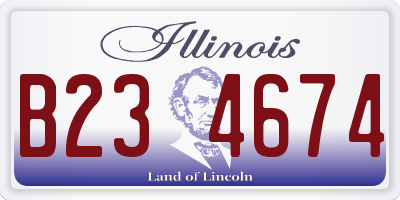 IL license plate B234674