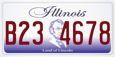IL license plate B234678