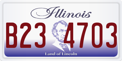 IL license plate B234703