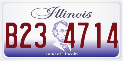 IL license plate B234714
