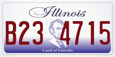 IL license plate B234715
