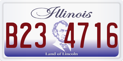 IL license plate B234716