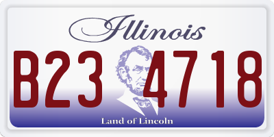 IL license plate B234718
