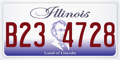 IL license plate B234728